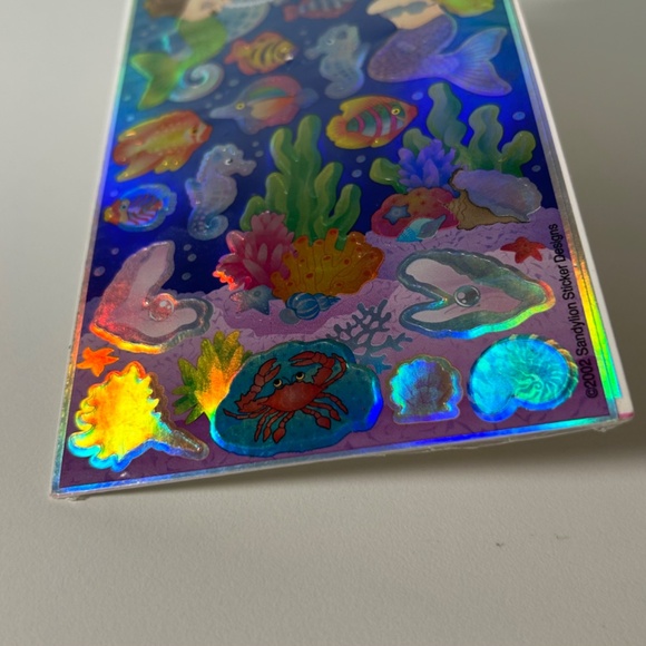 Vintage 2002 Sandylion Pearly Stickers Sealed Pack Mermaids Sea Animals (22M) - Picture 5 of 6